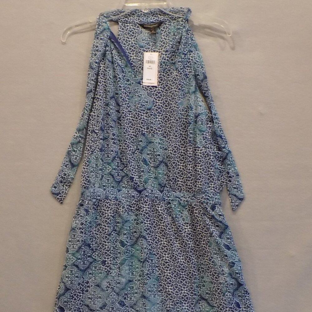 Banana Republic blue paisley spring mini dress size 8P NWT
